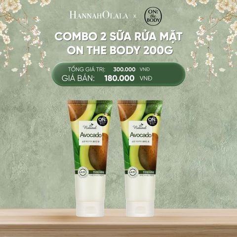  DEAL 7: COMBO 2 SỮA RỬA MẶT ON THE BODY CHO DA DẦU NHẠY CẢM, NGỪA MỤN, PHÙ HỢP CHO MỌI LOẠI DA 200G 