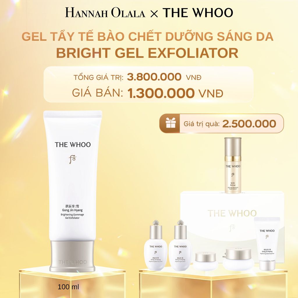  C658_DEAL 13: GEL TẨY TẾ BÀO CHẾT DƯỠNG SÁNG DA THE WHOO GONGJINHYANG BRIGHT GEL EXFOLIATOR 100ML 