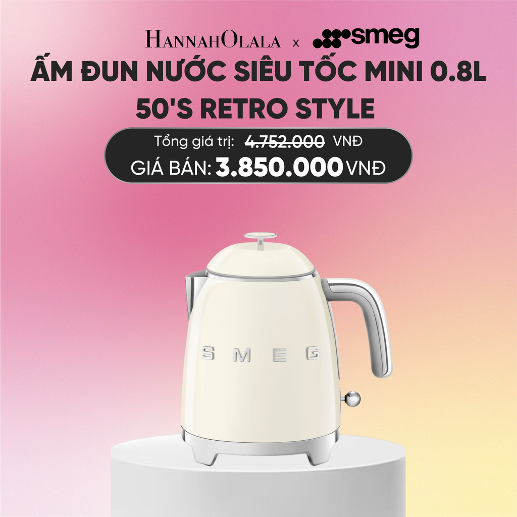  ẤM ĐUN NƯỚC SIÊU TỐC MINI KLF05 0.8L SMEG 50'S RETRO STYLE 