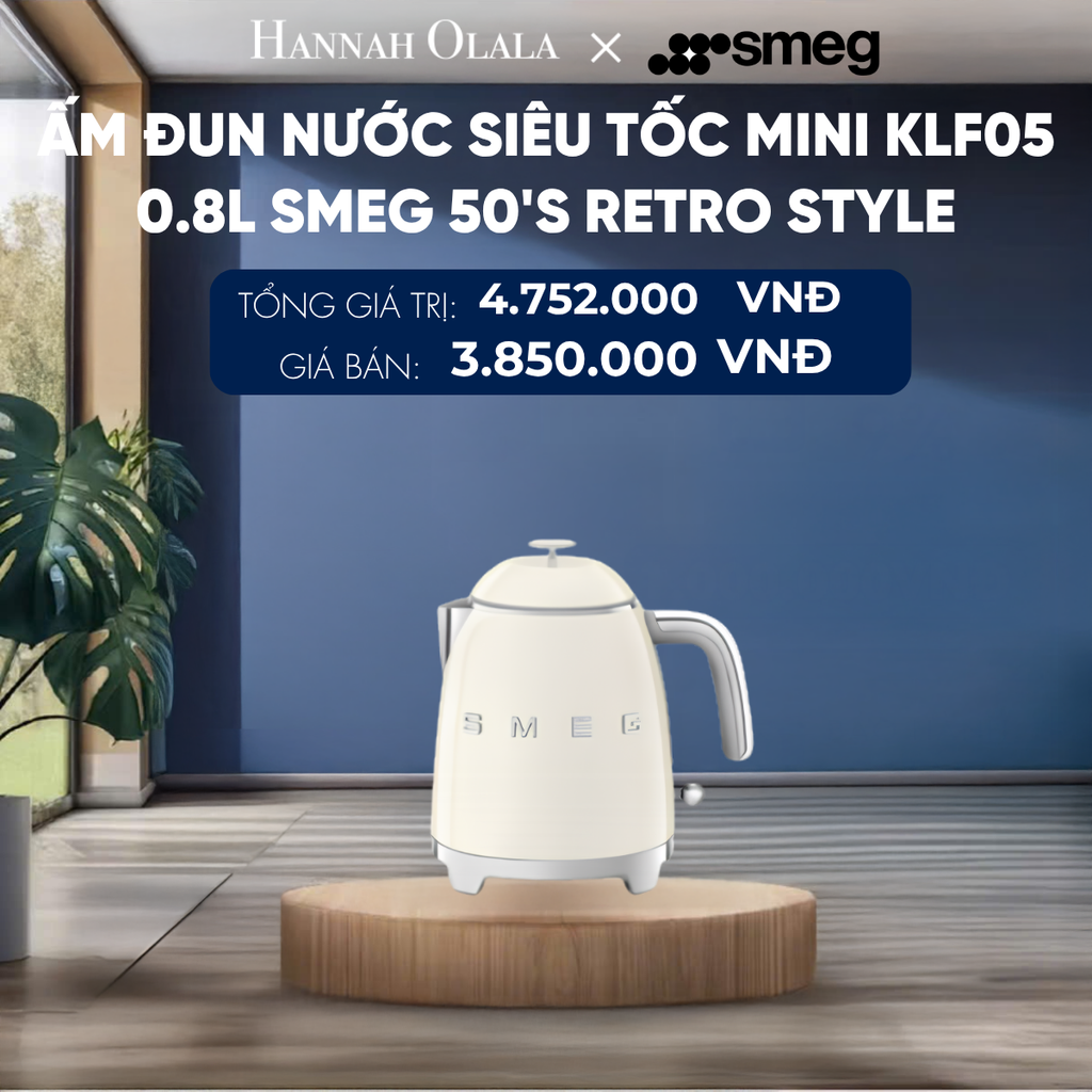  ẤM ĐUN NƯỚC SIÊU TỐC MINI KLF05 0.8L SMEG 50'S RETRO STYLE 