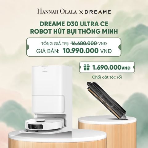  DREAME D30 ULTRA CE ROBOT HÚT BỤI THÔNG MINH - LỰC HÚT 25.000PA - SẤY KHÔ GIẺ LAU KHÍ NÓNG - BH 24 THÁNG - A1788 