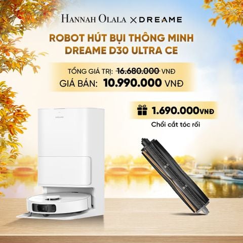  DREAME D30 ULTRA CE ROBOT HÚT BỤI THÔNG MINH - LỰC HÚT 25.000PA - SẤY KHÔ GIẺ LAU KHÍ NÓNG - BH 24 THÁNG - E1525 