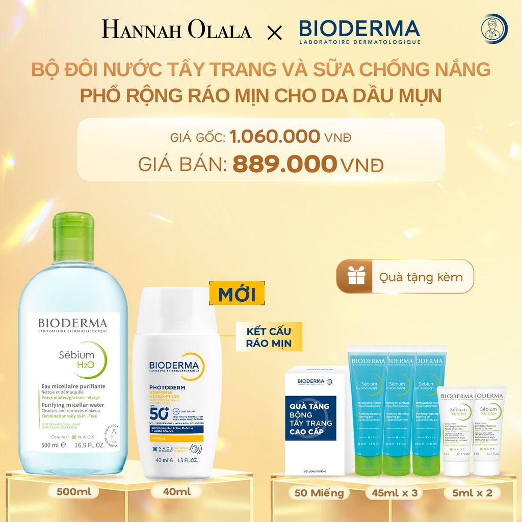  C344_DEAL 12: BỘ ĐÔI NƯỚC TẨY TRANG VÀ SỮA CHỐNG NẮNG PHỔ RỘNG RÁO MỊN CHO MỌI LOẠI DA 