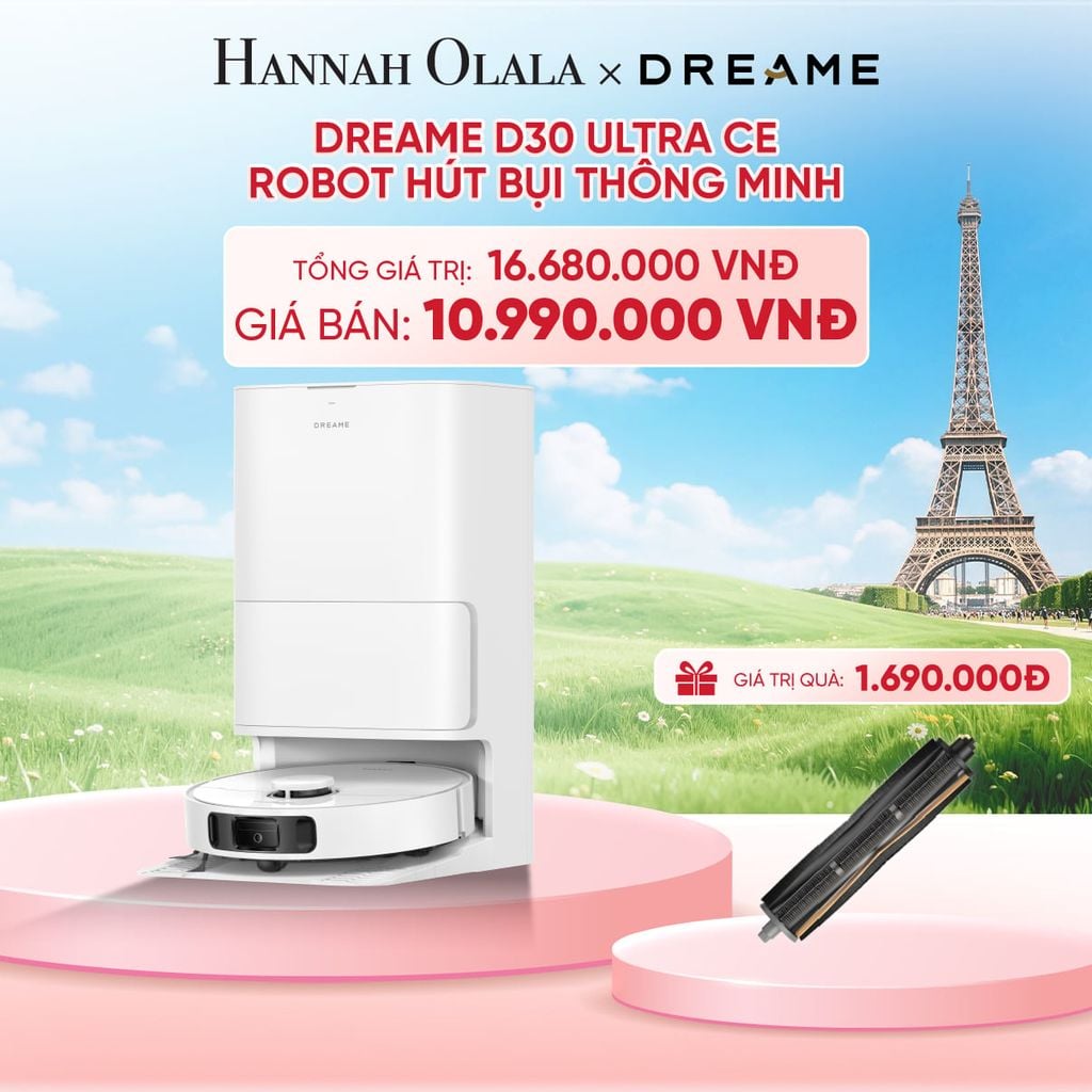  DREAME D30 ULTRA CE ROBOT HÚT BỤI THÔNG MINH - LỰC HÚT 25.000PA - SẤY KHÔ GIẺ LAU KHÍ NÓNG - BH 24 THÁNG - B3 