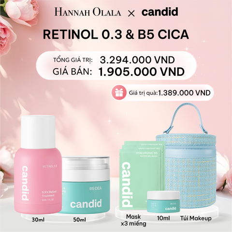  E1201: DEAL 13: RETINOL 0.3 30ML & B5 CICA 50ML BỘ ĐÔI LÀM MỜ NẾP NHĂN VÀ DƯỠNG ẨM PHỤC HỒI CHUYÊN SÂU 