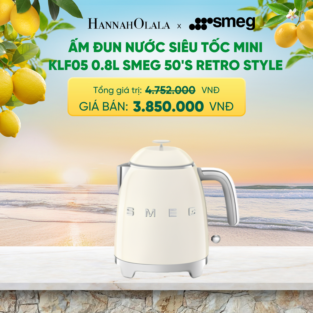 ẤM ĐUN NƯỚC SIÊU TỐC MINI KLF05 0.8L SMEG 50'S RETRO STYLE - A2134 