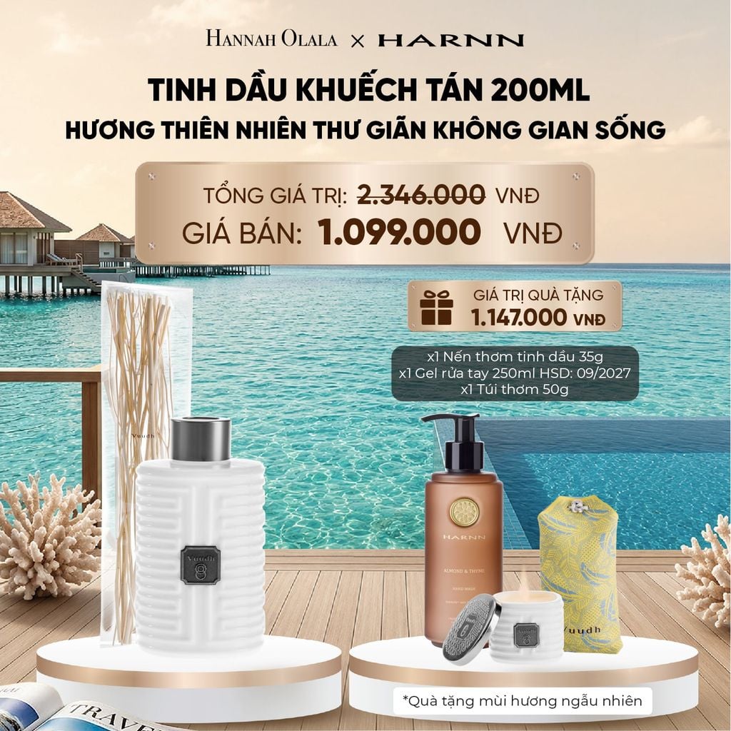  TINH DẦU KHUẾCH TÁN 200ML HƯƠNG THIÊN NHIÊN THƯ GIÃN KHÔNG GIAN SỐNG 