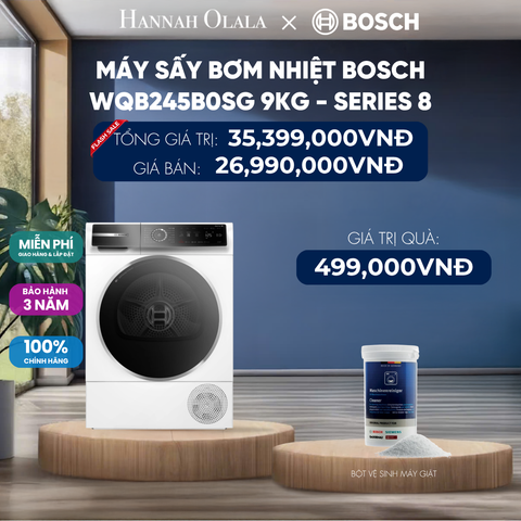  MÁY SẤY BƠM NHIỆT BOSCH WQB245B0SG 9KG - SERIES 8 - DEAL 13 