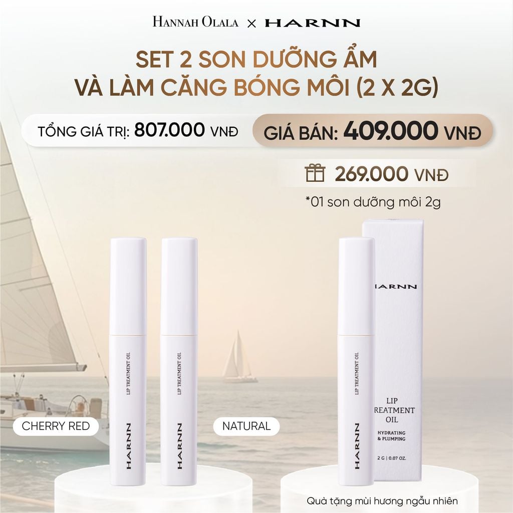  SET 2 SON DƯỠNG ẨM VÀ LÀM CĂNG BÓNG MÔI HARNN (2 X 2G) _ DEAL 13 