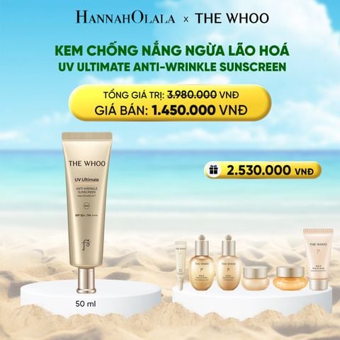 DEAL 13: KEM CHỐNG NẮNG NGỪA LÃO HOÁ THE WHOO UV ULTIMATE ANTI-WRINKLE SUNSCREEN 50ML 