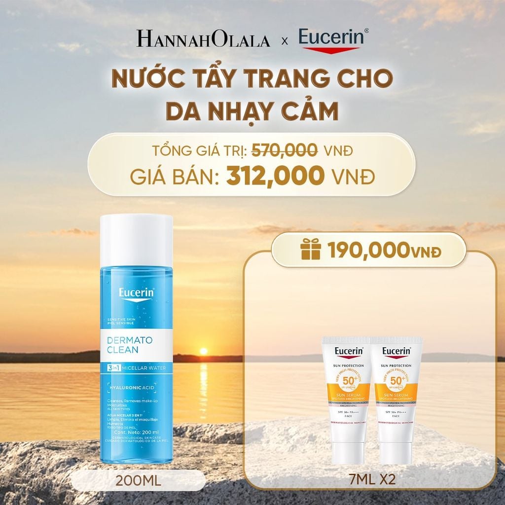  NƯỚC TẨY TRANG DỊU NHẸ CHO DA NHẠY CẢM EUCERIN DERMATO CLEAN MICELLAR 3IN1 200ML - B606 