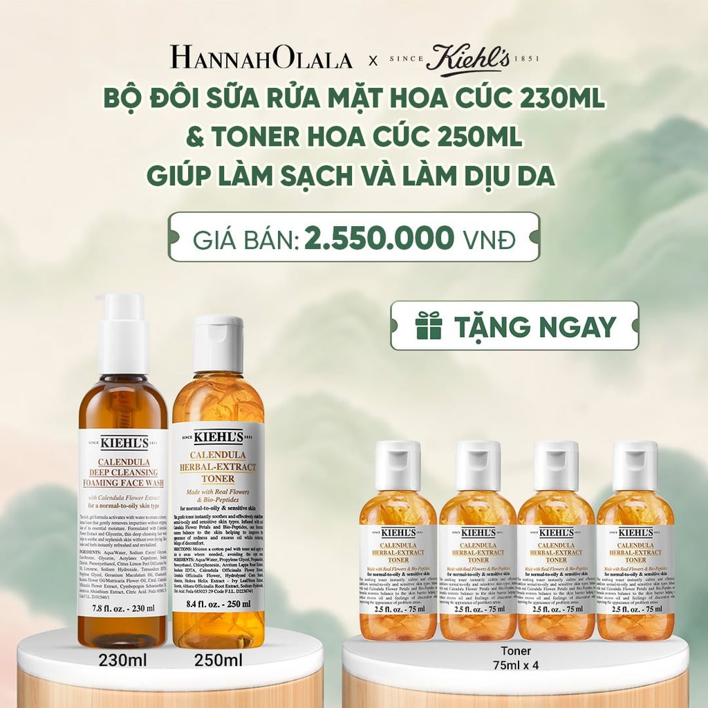  BỘ ĐÔI SỮA RỬA MẶT HOA CÚC 230ML & TONER HOA CÚC 250ML KIEHL'S GIÚP LÀM SẠCH VÀ LÀM DỊU DA - A124 