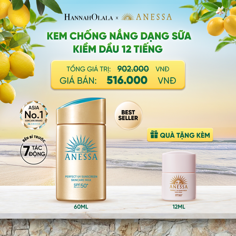 SỮA CHỐNG NẮNG DƯỠNG DA KIỀM DẦU BẢO VỆ HOÀN HẢO ANESSA GOLD MILK SPF50+ PA++++ 60ML - DEAL 17 