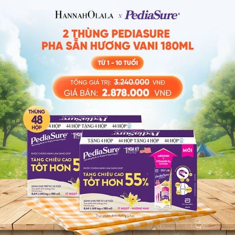  2 THÙNG PEDIASURE PHA SẴN HƯƠNG VANI 180ML DEAL 13: 
