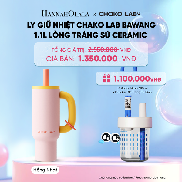  LY GIỮ NHIỆT CHAKO LAB BAWANG 1.1L LÒNG TRÁNG SỨ CERAMIC 