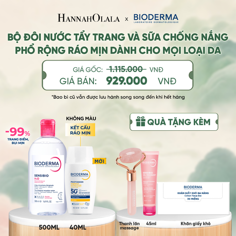  BỘ ĐÔI NƯỚC TẨY TRANG VÀ SỮA CHỐNG NẮNG PHỔ RỘNG RÁO MỊN CHO MỌI LOẠI DA (CHỌN MÀU) - DEAL 12 - A221 