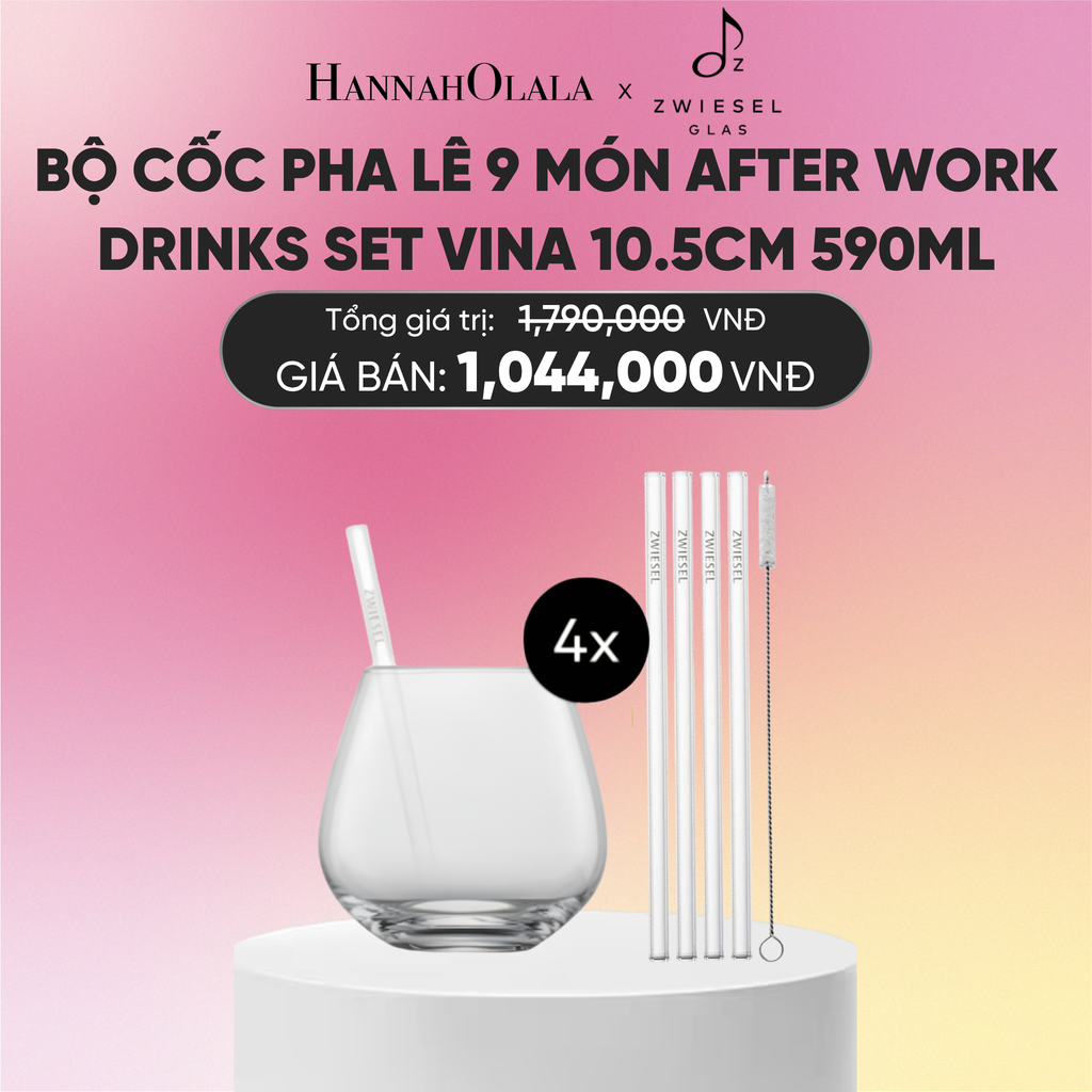  BỘ CỐC PHA LÊ 9 MÓN ZWIESEL AFTER WORK DRINKS SET VINA 130015 10.5CM 590ML 