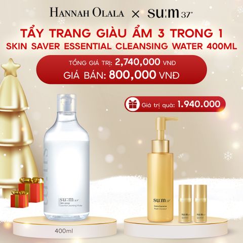  A318_DEAL 13: TẨY TRANG GIÀU ẨM 3 TRONG 1 SU:M37 SKIN SAVER ESSENTIAL CLEANSING WATER 400ML 