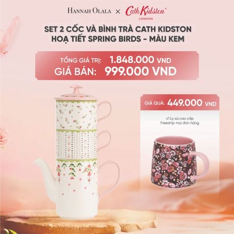  DEAL 14: SET 2 CỐC VÀ BÌNH TRÀ CATH KIDSTON PHONG CÁCH ANH QUỐC HOẠ TIẾT THỎ MIFFY - ĐA SẮC MÀU 