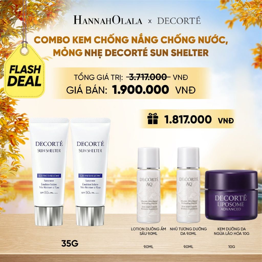  COMBO 02 KEM CHỐNG NẮNG BẢO VỆ DA DECORTÉ SUN SHELTER - E1124 