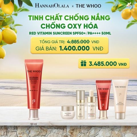  BỘ TINH CHẤT CHỐNG NẮNG CHỐNG OXY HÓA THE WHOO RED VITAMIN SUNCREEN SPF50+/PA++++ 50ML - A4 