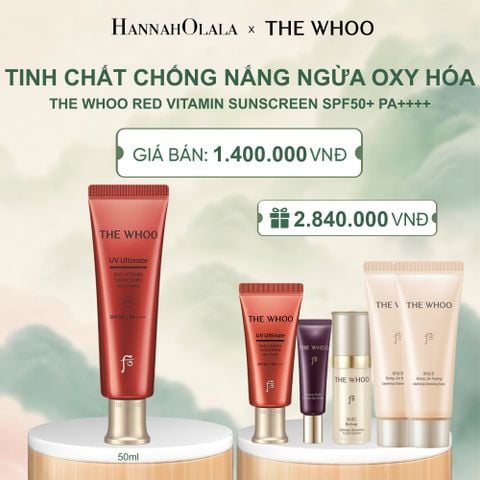  BỘ TINH CHẤT CHỐNG NẮNG CHỐNG OXY HÓA THE WHOO RED VITAMIN SUNCREEN SPF50+/PA++++ 50ML - A1104 