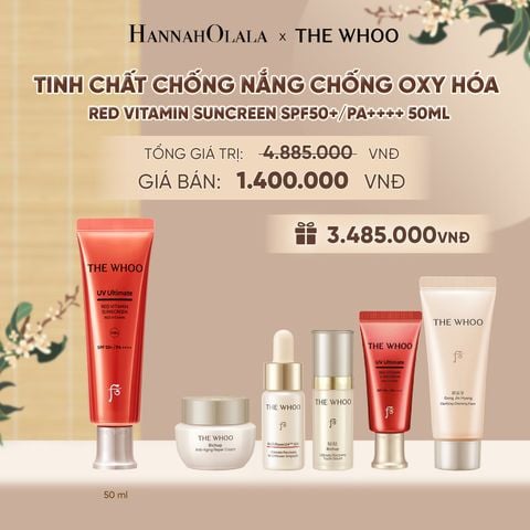  BỘ TINH CHẤT CHỐNG NẮNG CHỐNG OXY HÓA THE WHOO RED VITAMIN SUNCREEN SPF50+/PA++++ 50ML - A108 