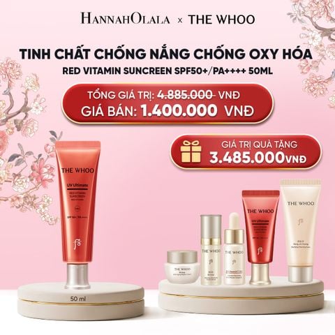  BỘ TINH CHẤT CHỐNG NẮNG CHỐNG OXY HÓA THE WHOO RED VITAMIN SUNCREEN SPF50+/PA++++ 50ML 