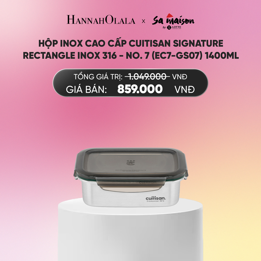  DEAL 16: HỘP INOX CAO CẤP CUITISAN SIGNATURE RECTANGLE INOX 316_A587 