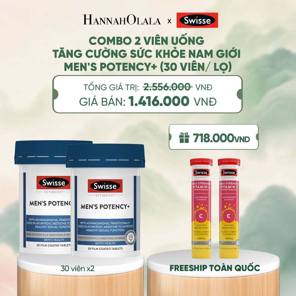  COMBO 2 VIÊN UỐNG TĂNG CƯỜNG SỨC KHỎE NAM GIỚI SWISSE ULTIBOOST MEN'S POTENCY+ (30 VIÊN) - A1078 