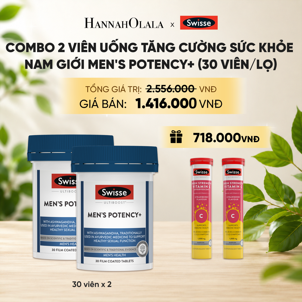  COMBO 2 VIÊN UỐNG TĂNG CƯỜNG SỨC KHỎE NAM GIỚI SWISSE ULTIBOOST MEN'S POTENCY+ (30 VIÊN) _ DEAL 13 