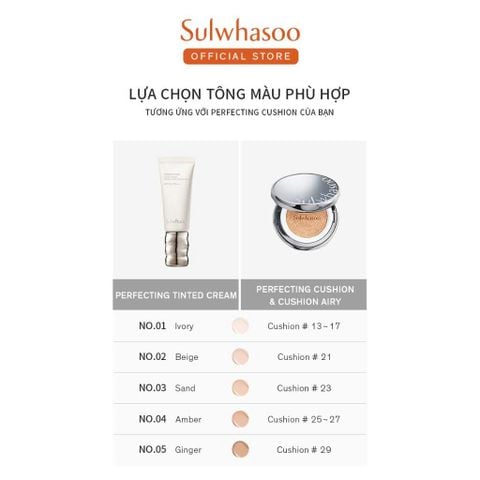  MỚI - KEM TINT TRANG ĐIỂM SULWHASOO PERFECTING TINTED CREAM 35ML - A2304 