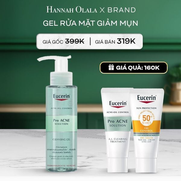  A55_DEAL 07: GEL RỬA MẶT GIẢM MỤN EUCERIN PRO ACNE CLEASING 200ML 