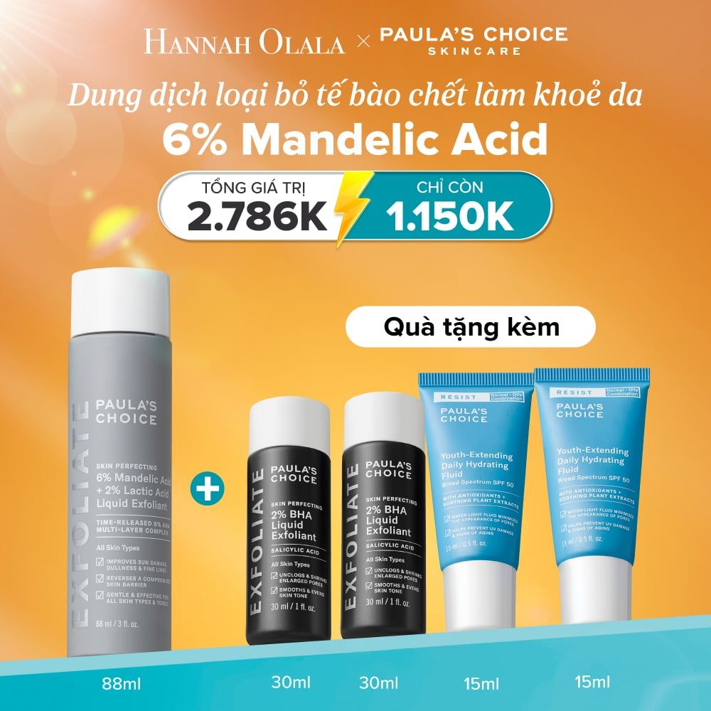  E8: DEAL 15: DUNG DỊCH LOẠI BỎ TẾ BÀO CHẾT VÀ LÀM SÁNG DA SKIN PERFECTING 6% MANDELIC ACID + 2% LACTIC ACID LIQUID EXFOLIANT 88ML 