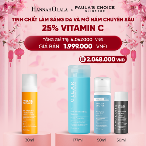  DEAL 6: TINH CHẤT LÀM SÁNG DA VÀ MỜ NÁM CHUYÊN SÂU VỚI 25% VITAMIN C 25% VITAMIN C + GLUTATHIONE CLINICAL SERUM 30ML 