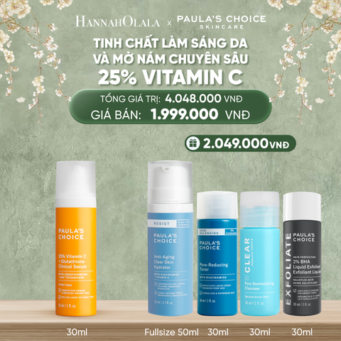  DEAL 6: TINH CHẤT LÀM SÁNG DA VÀ MỜ NÁM CHUYÊN SÂU VỚI 25% VITAMIN C 25% VITAMIN C + GLUTATHIONE CLINICAL SERUM 30ML 
