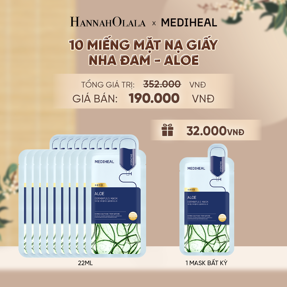  MEDIHEAL MẶT NẠ DERMAPLUS MASK 22ML (COMBO 10 MIẾNG) BẤT KỲ - A1680 