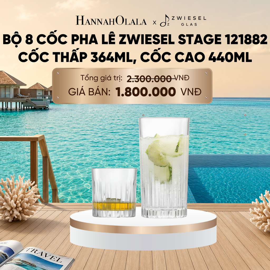  BỘ 8 CỐC PHA LÊ ZWIESEL STAGE 121882 CỐC THẤP 364ML, CỐC CAO 440ML_ D1127 
