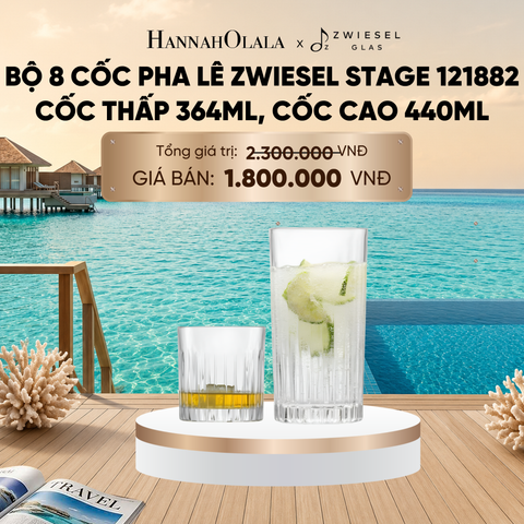  BỘ 8 CỐC PHA LÊ ZWIESEL STAGE 121882 CỐC THẤP 364ML, CỐC CAO 440ML_ D1127 
