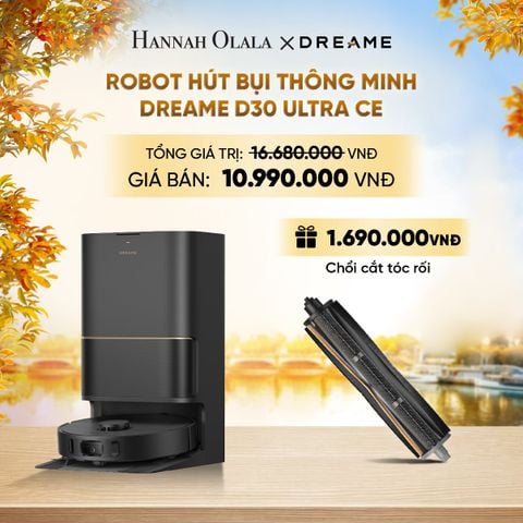 DREAME D30 ULTRA CE ROBOT HÚT BỤI THÔNG MINH - LỰC HÚT 25.000PA - SẤY KHÔ GIẺ LAU KHÍ NÓNG - BH 24 THÁNG - E1525 