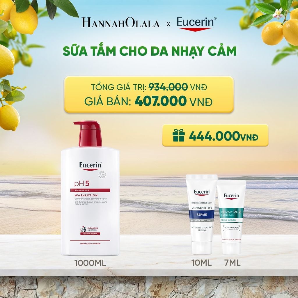  SỮA TẮM CHO DA NHẠY CẢM EUCERIN PH5 SENSITIVE SKIN WASHLOTION 1000ML DEAL 14: - A1315 