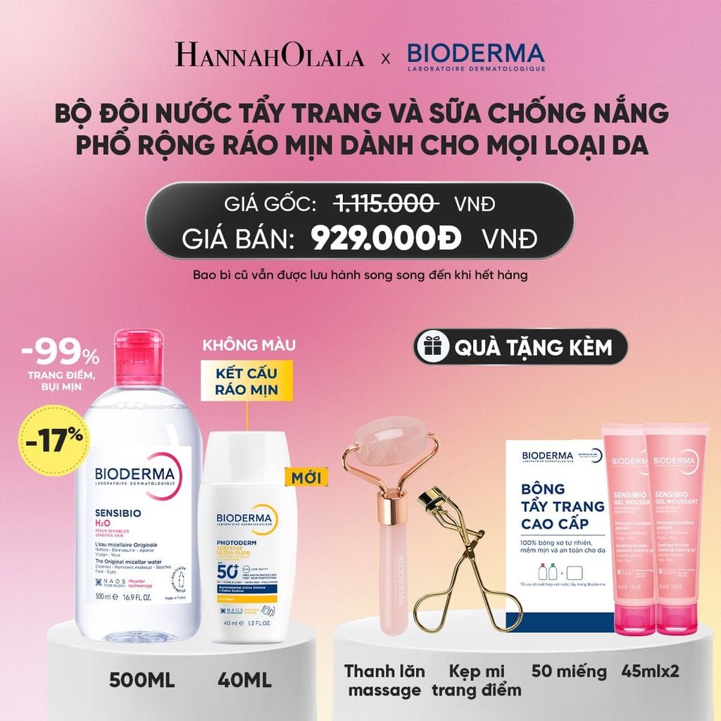  BỘ ĐÔI NƯỚC TẨY TRANG VÀ SỮA CHỐNG NẮNG PHỔ RỘNG RÁO MỊN CHO MỌI LOẠI DA (CHỌN MÀU)_A2101 