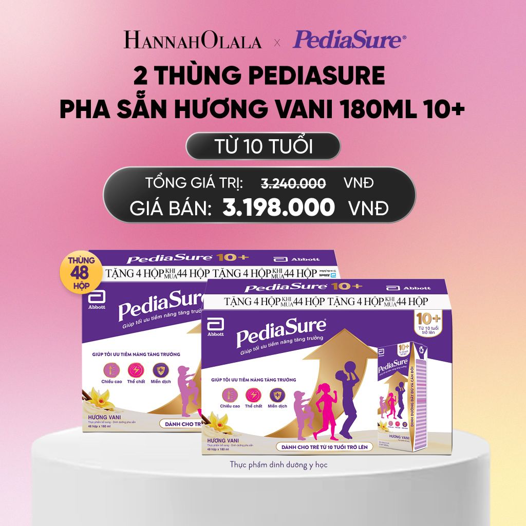  2 THÙNG PEDIASURE PHA SẴN HƯƠNG VANI 180ML 10+ DEAL 4: _ A752 