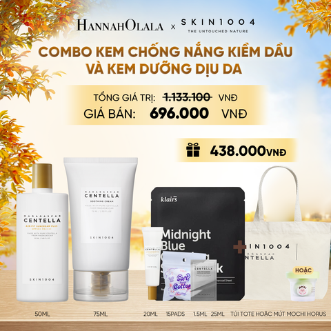  COMBO 01 PCS SKIN1004 KEM DƯỠNG MADAGASCAR CENTELLA SOOTHING CREAM 75ML +
01 PCS SKIN1004 KEM CHỐNG NẮNG MADAGASCAR CENTELLA AIR-FIT SUNCREAM PLUS 50ML - E477 