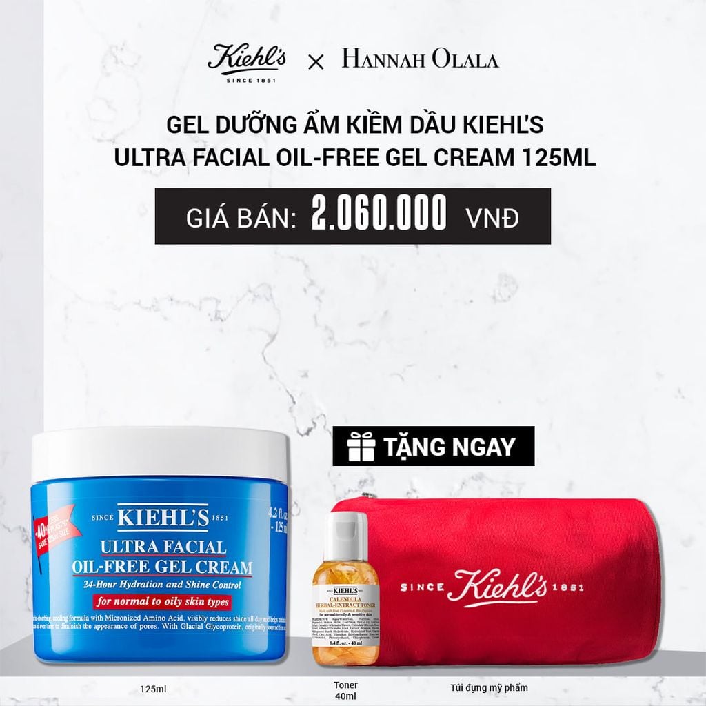  GEL DƯỠNG ẨM KIỀM DẦU 24H KIEHL'S ULTRA FACIAL OIL-FREE GEL CREAM 125ML 