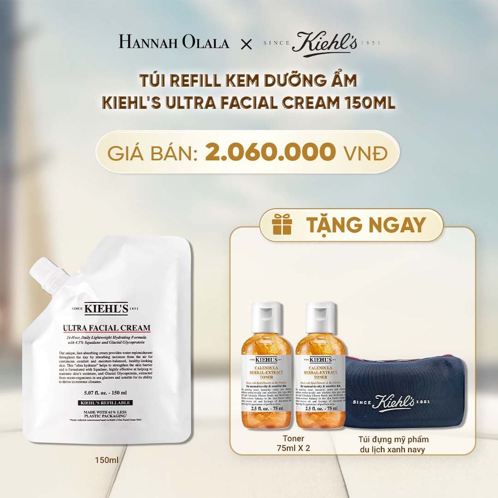  TÚI REFILL KEM DƯỠNG ẨM SÂU 72H & PHỤC HỒI NHANH KIEHL'S ULTRA FACIAL CREAM 150ML 