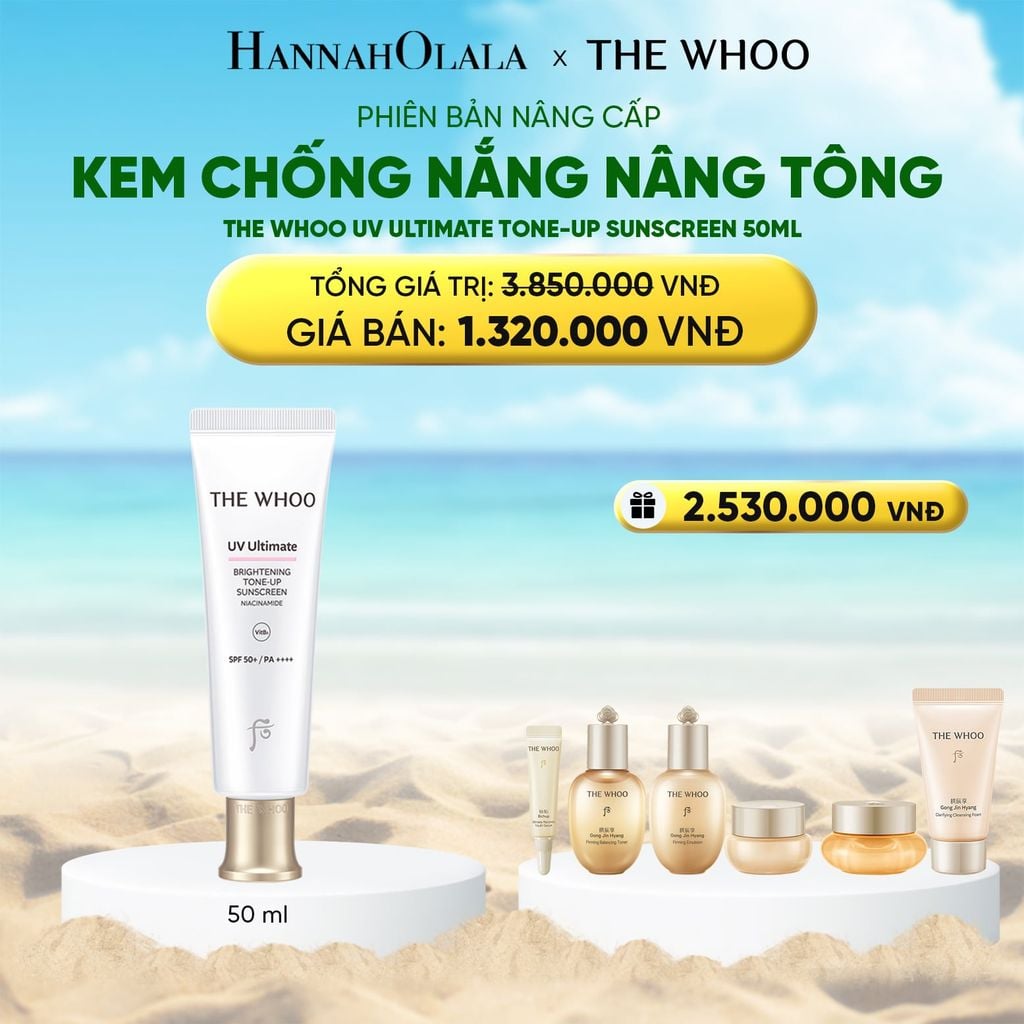  PHIÊN BẢN NÂNG CẤP - KEM CHỐNG NẮNG NÂNG TÔNG THE WHOO UV ULTIMATE BRIGHTENING TONE-UP SUNSCREEN 50ML 
