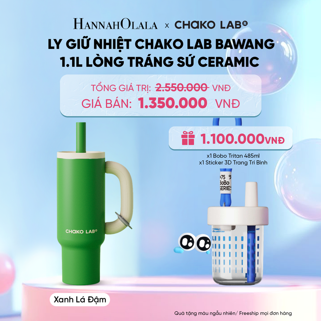  LY GIỮ NHIỆT CHAKO LAB BAWANG 1.1L LÒNG TRÁNG SỨ CERAMIC 