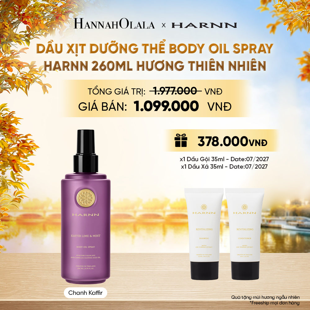  DẦU XỊT DƯỠNG THỂ BODY OIL SPRAY HARNN 260ML HƯƠNG THIÊN NHIÊN - GIÚP DƯỠNG ẨM CHUYÊN SÂU CHO CƠ THỂ - E238 