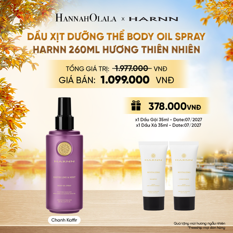  DẦU XỊT DƯỠNG THỂ BODY OIL SPRAY HARNN 260ML HƯƠNG THIÊN NHIÊN - GIÚP DƯỠNG ẨM CHUYÊN SÂU CHO CƠ THỂ - E238 